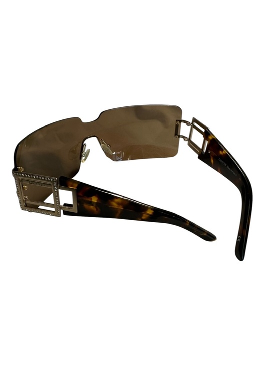 Genuine LANVIN LV2135 Designer Sunglasses Brown Tortoise Rhinestones France main image 5